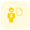 Businessman sharing a single file on an online server icon