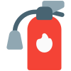 Fire extinguisher with a foamy spray to be used in emergency icon