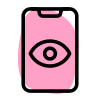 Eye retina scan for smartphone user to unlock icon