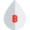 Blood group type B representation isolated on white background icon