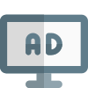 Ads on computer system displayed on monitor icon