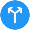 Bi-directional road signal with multiple arrows icon