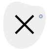 Close cross symbol for discontinued and invalid icon