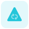 Roundabout with clockwise arrows on a triangular board icon