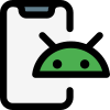 Smartphone with Android operating system technology layout icon