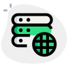 Access of server computer from worldwide locations isolated on a white background icon