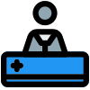 Administrative department of the hospital facility icon