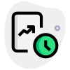 Line chart file with a queue logotype icon