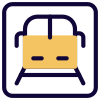 Train logotype for station to board passenger from site icon