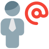 Businessman using company email address for work icon