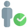 Verified employee list with a checkmark option layout icon