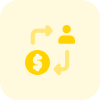 Send money to users online with arrow and dollar sign icon