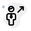 Businessman moving in direction north east direction icon