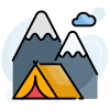 external-camp-camping-filled-outline-design-circle-3 icon