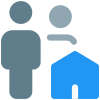 Full family members living in a common shed house icon
