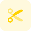 Cut command in shape of scissor for computing icon