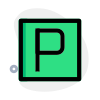 Car parking sign at airport location Layout icon