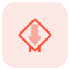 Down straight way for backward location signal icon