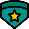 Double emblem with star insignia badge for high ranking officer icon