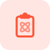 Planning on atomic, chain reaction on clipboard icon