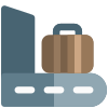 Airport bag checks at a conveyor belt system icon