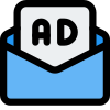 Online advertisement in new email message layout icon