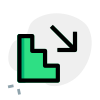 Downstairs direction with a arrow sign Layout icon