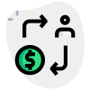Send money to users online with arrow and dollar sign icon