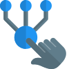 Integrated Technology connected for multiple nodes with touch screen icon