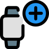 Add watch face to smartwatch isolated on white backgsquare, icon