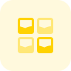 Square image block grids representing collage layout icon