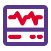 EKG or ECG machine with wave monitor layout icon