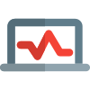 Laptop computer to generate the ECG result of a patient icon