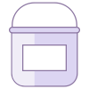 Pot de peinture avec étiquette icon