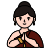 woman-traditional-costume-greeting-sawasdee-Thailand-welcome-gesture icon