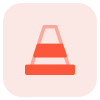 Traffic cone for road maintenance and other services for traffic department icon