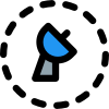 Satellite dish antenna isolated on white background icon