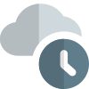 externer-Cloud-Speicher-Verzögerungs-Timer-isoliert-auf-einem-weißen-Hintergrund-Cloud-Shadow-tal-revivo icon