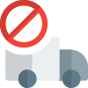 Blocked sign for lorry regular delivery route icon