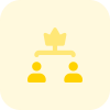 Top management manager under crown badge logotype icon