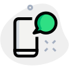 Mobile chatting on instant messenger having speech bubble icon