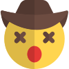 Dizzy emoji expression with cowboy hat and mouth open icon