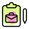 Clipboard with pencil of a daily work sheet icon