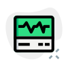 EKG or ECG machine with wave monitor layout icon