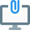 Paper clip resembling digital attachment on computer icon