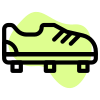 Soccer shoes with spikes at bottom to minimize friction icon