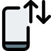 Cell phone with un and down arrow for internet connectivity icon