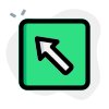 Northwest direction for exiting the lane from traffic icon