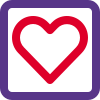 Heart shape in a square isolated on a white background icon