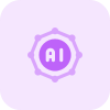 Machine learning Technology with integrated AI isolated on a white background icon